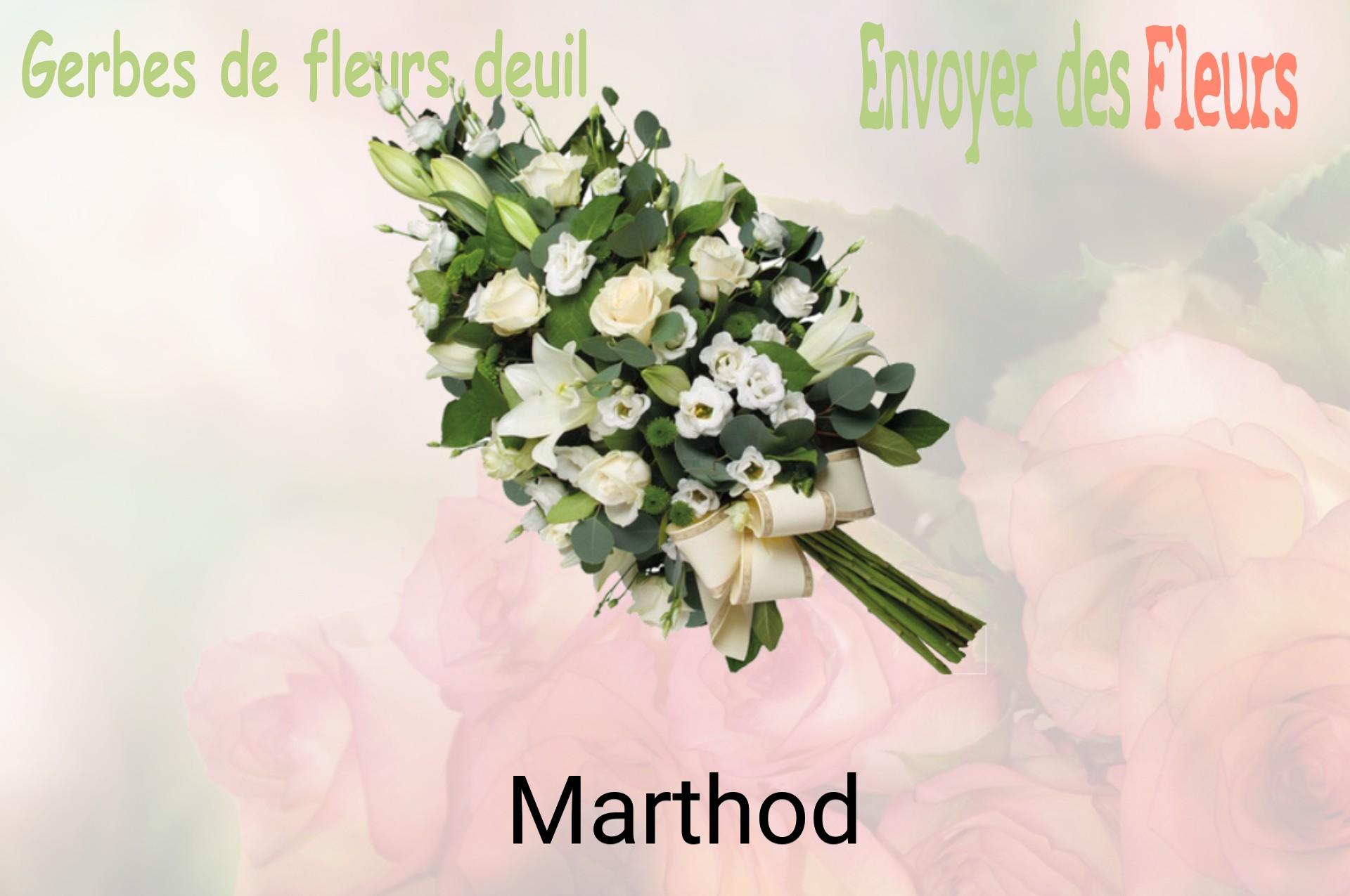 Gerbe de fleurs de deuil livrée à Marthod